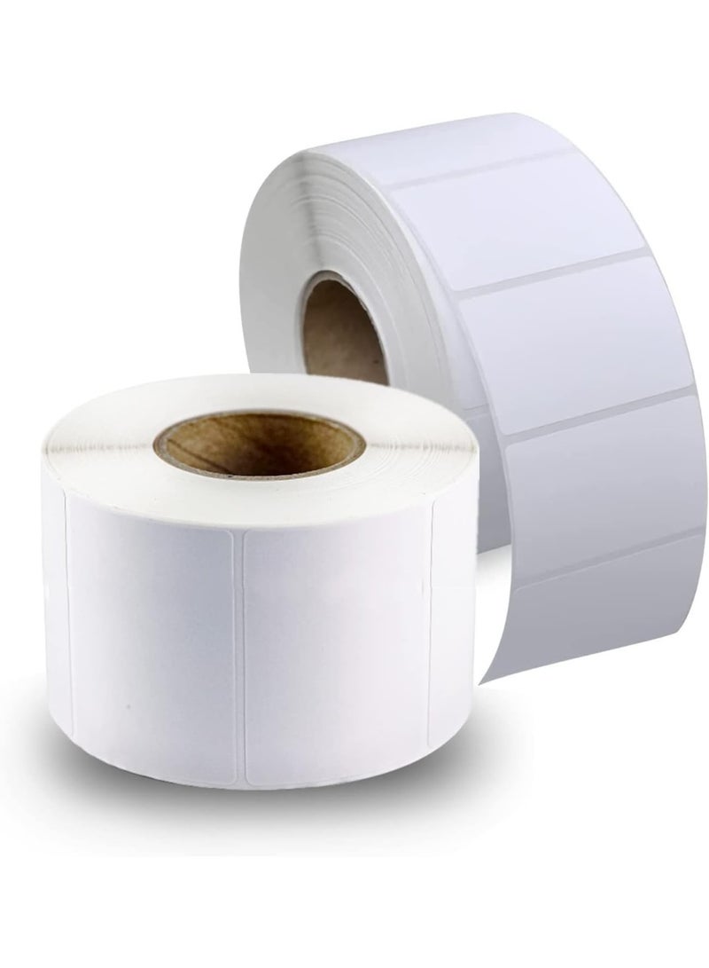 AoMige Thermal Labels Barcode Label Stickers, Blank Label Making Tape & Fold Shipping Printer Label Sheets, Shipping Parcel Adhesive Postage Postage Labels (2 Rolls 2000 pcs, 1.96" x 1.18" (50x30mm) - Image 1